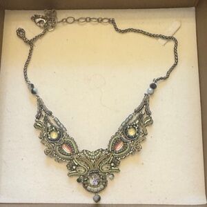 Vintage-Inspired Silver and Green Necklace